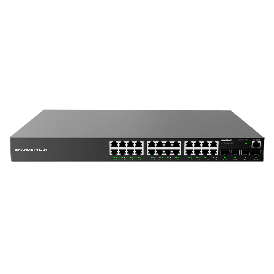 GRANDSTREAM GWN7803 - SWITCH LAYER 2+ 24 PUERTOS RJ45 DE 10/100/1000 MBPS, 4 PUERTOS SFP