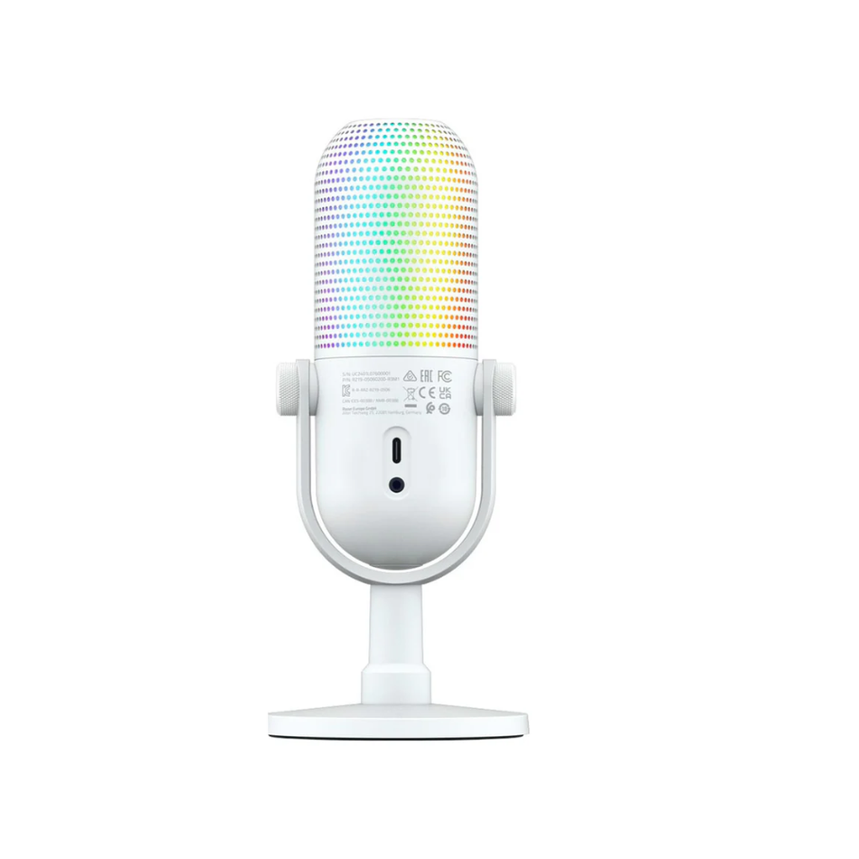 RAZER SEIREN V3 CHROMA  MICRÓFONO USB PARA STREAMING SUPERCARDIOIDE CON SENSOR TÁCTIL BLANCO (RZ19-05060200-R3U1)