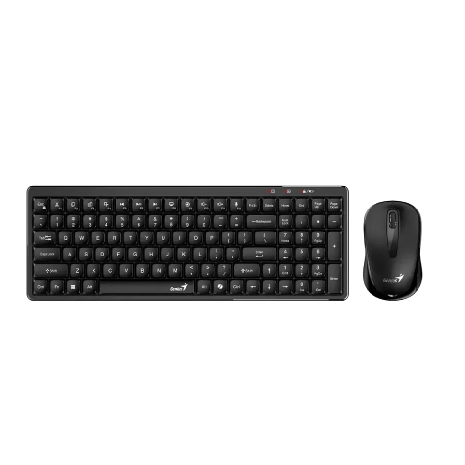 GENIUS LUXEMATE Q8100 TECLADO Y MOUSE INALÁMBRICO AI COPILOT COMPACTO MULTIMEDIA SP NEGRO (31340019401)