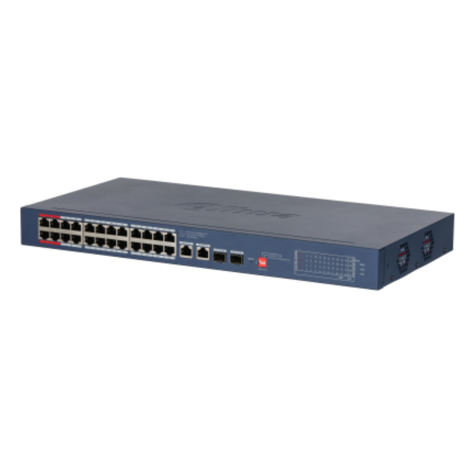 DAHUA DH-CS4228-24GT-375 SWITCH POE CLOUD (DOLYNK) L2 GIGABIT 28P (24P POE + 2P UPLINK RJ45 + 2P SFP) 375W (P1-2 90W)