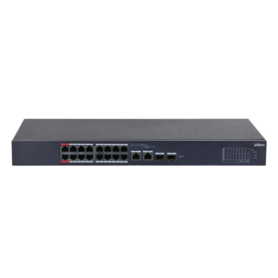 DAHUA DH-CS4218-16ET-190 SWITCH POE CLOUD (DOLYNK) L2 18P (16P POE 10/100) + 2P UPLINK COMBO (RJ45 GIG/SFP) 190W (P1-2 90W)