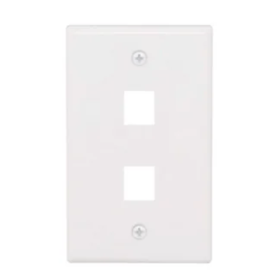 DIXON JE3002WH PLACA DE PARED DE 2 PUERTOS BLANCO