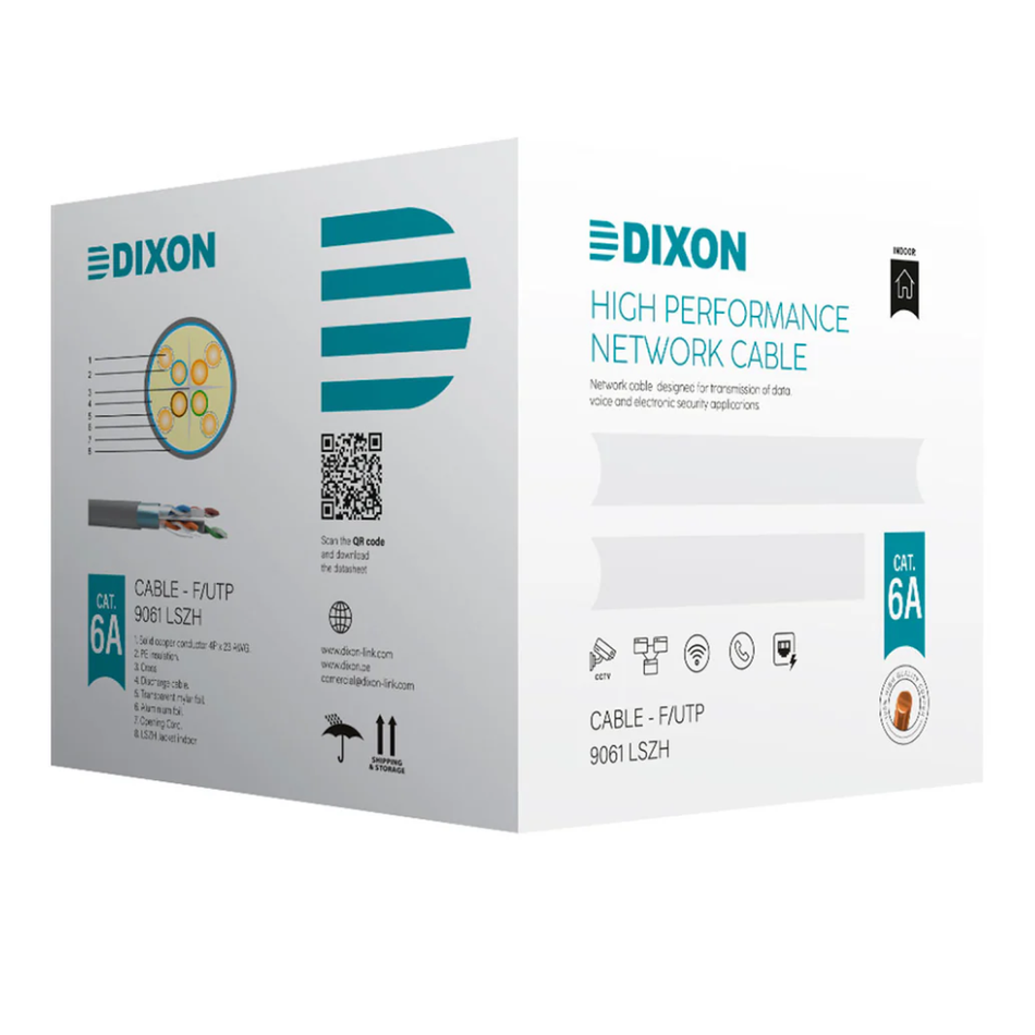 DIXON 9061 LSZH F/UTP CAT.6A 4Px23AWG GRIS LSZH-1 305M