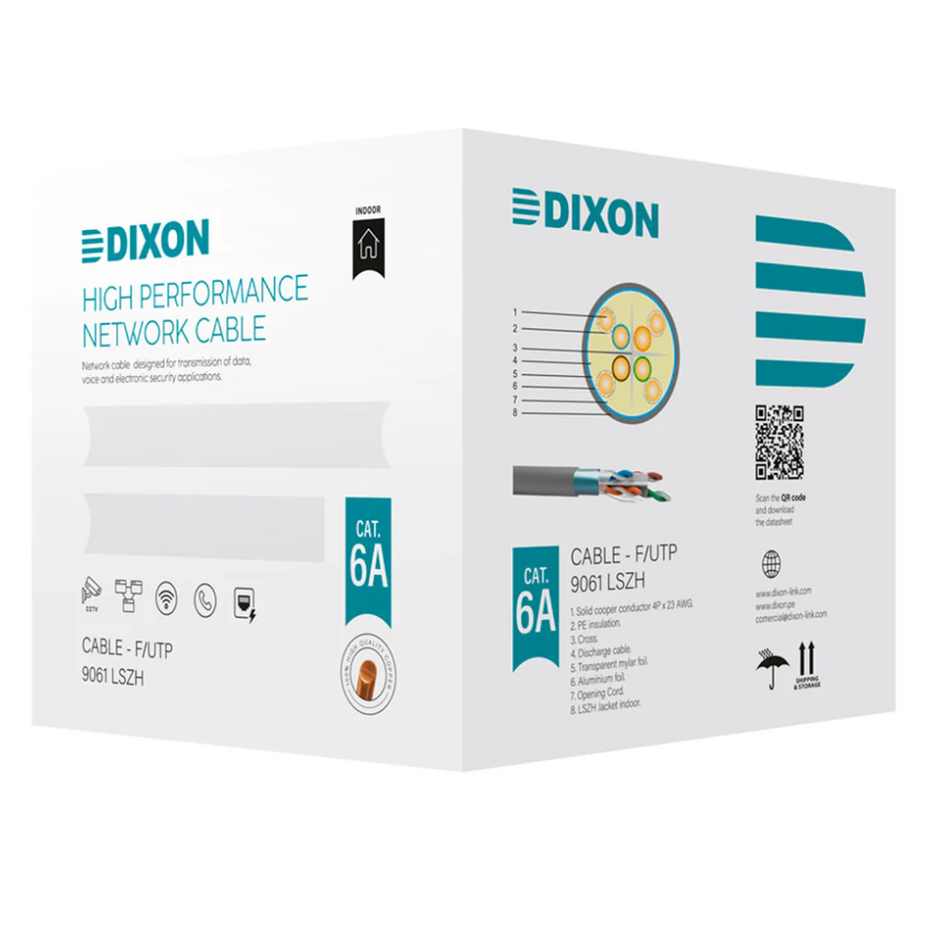 DIXON 9061 LSZH F/UTP CAT.6A 4Px23AWG GRIS LSZH-1 305M