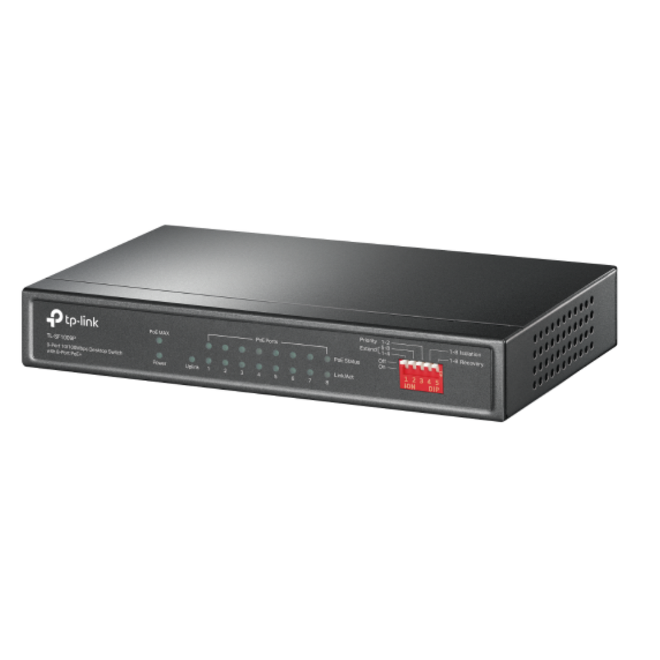 TP LINK TL-SF1009P SWITCH 9 PUERTOS FAST ETHERNET 8 PUERTOS POE 63W 250MTS EXTENDIDO