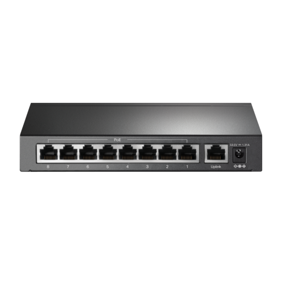 TP LINK TL-SF1009P SWITCH 9 PUERTOS FAST ETHERNET 8 PUERTOS POE 63W 250MTS EXTENDIDO