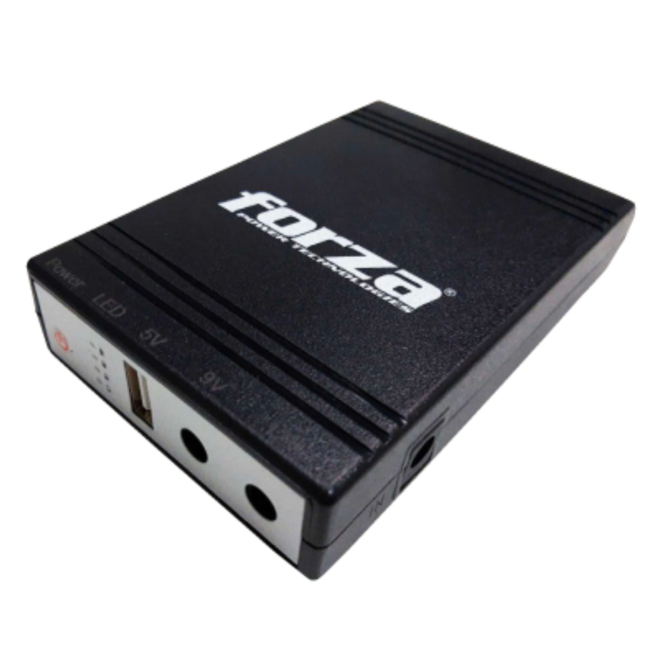 FORZA DC-140USB MINI UPS Y CARGADOR PORTÁTIL DE 14W CON SALIDAS DE 5V/9V/12V