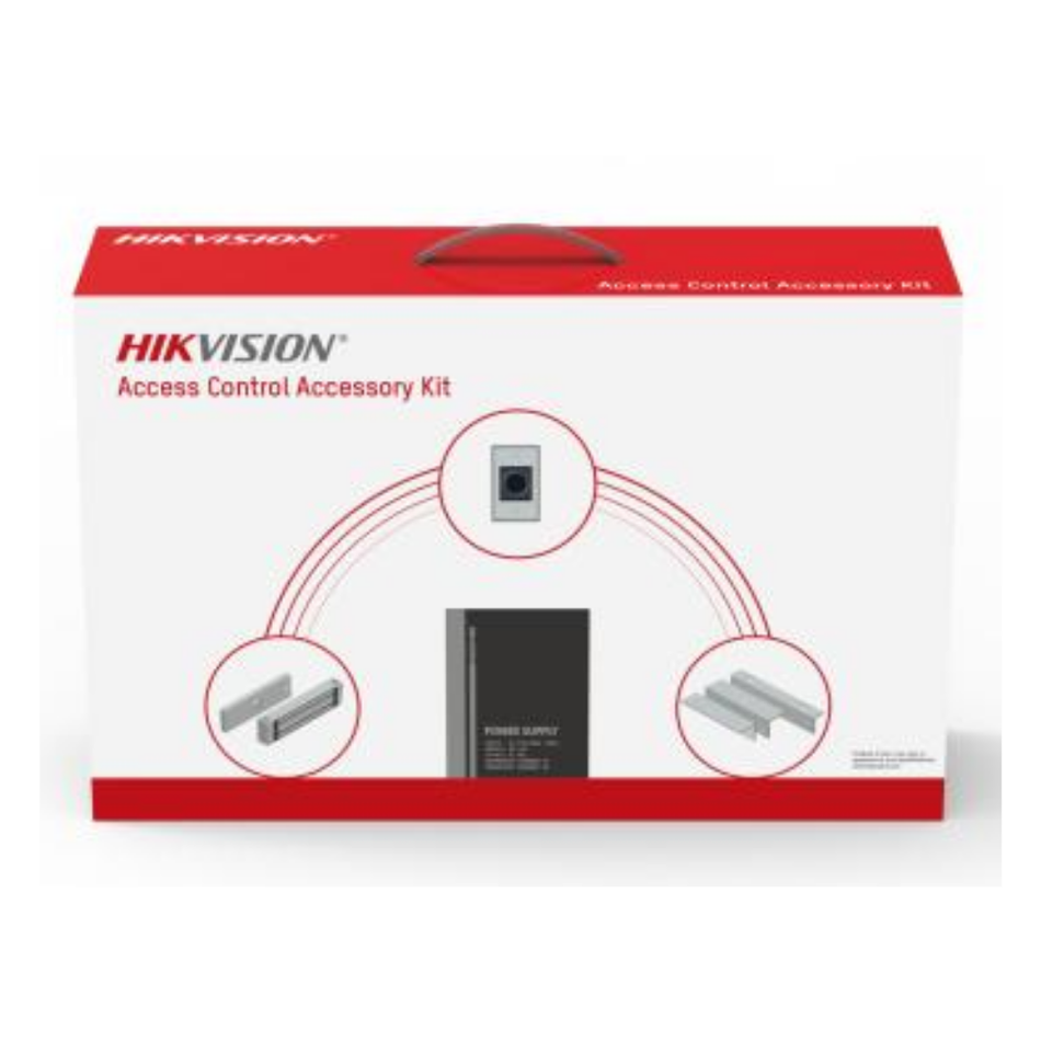 HIKVISION DS-KAS-7M01 KIT DE ACCESORIOS PARA CONTROL DE ACCESO / FUENTE 12 VCD 2 A, BOTÓN DE SALIDA Y CHAPA MAGNÉTICA 600 LBS / PARA INSTALACIÓN DE CONTROL DE ACCESO AUTÓNOMO