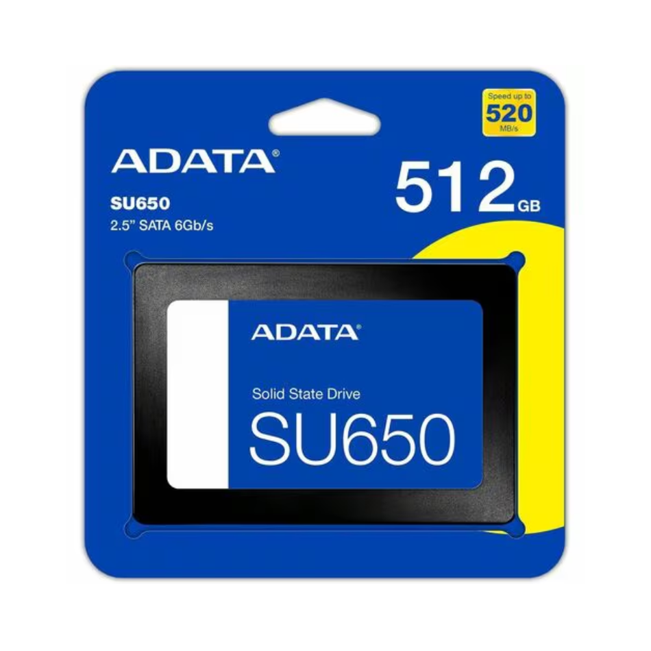 Unidad en estado solido (SSD) ADATA Ultimate SU650 512GB SATA 6Gb/s (SATA III), 2.5", ECC