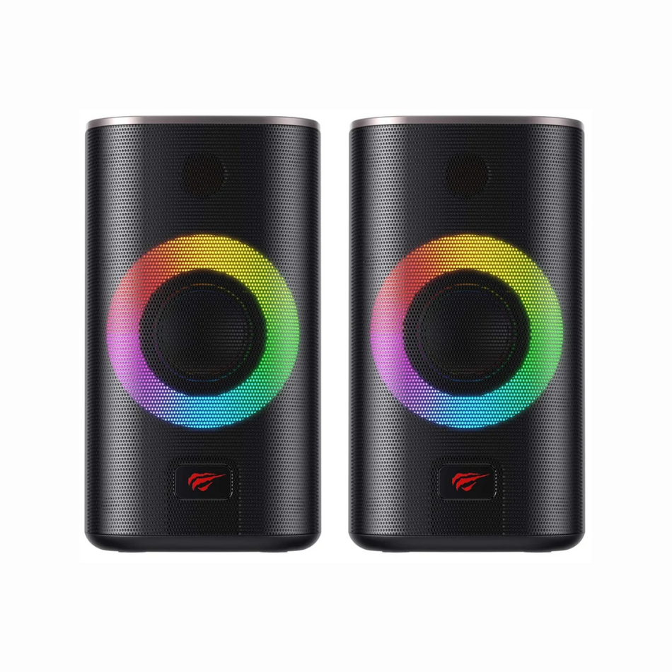 HAVIT SK212SE - PARLANTE RGB X 2 - USB - 3.5 MM - MATERIAL PLASTICO Y MALLA DE HIERRO