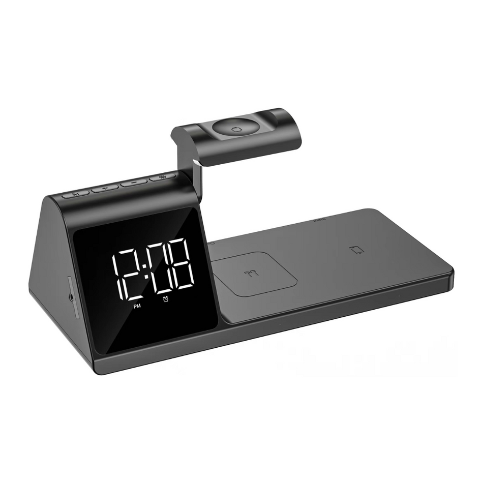 HAVIT W3042 - CARGADOR INALAMBRICO - 3 DISPOSITIVOS - RELOJ - ALARMA