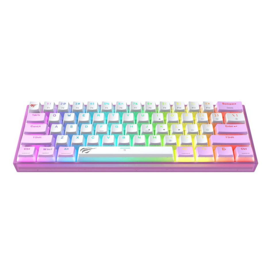HAVIT KB877L - TECLADO GAMER RGB PURPURA+BLANCO - USB DESMONTABLE - 61 TECLAS