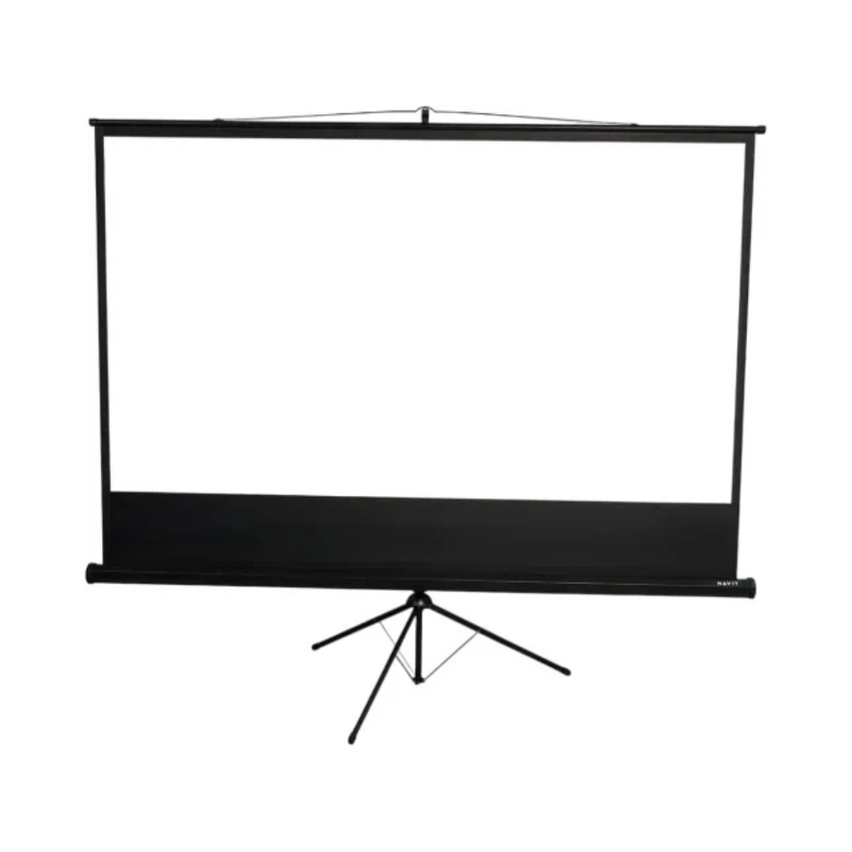 HAVIT PS100-NEGRO - ECRAN DE PROYECCION DE 100" - ENROLLABLE - TRIPODE INCLUIDO - AJUSTE DE ALTURA REGULABLE