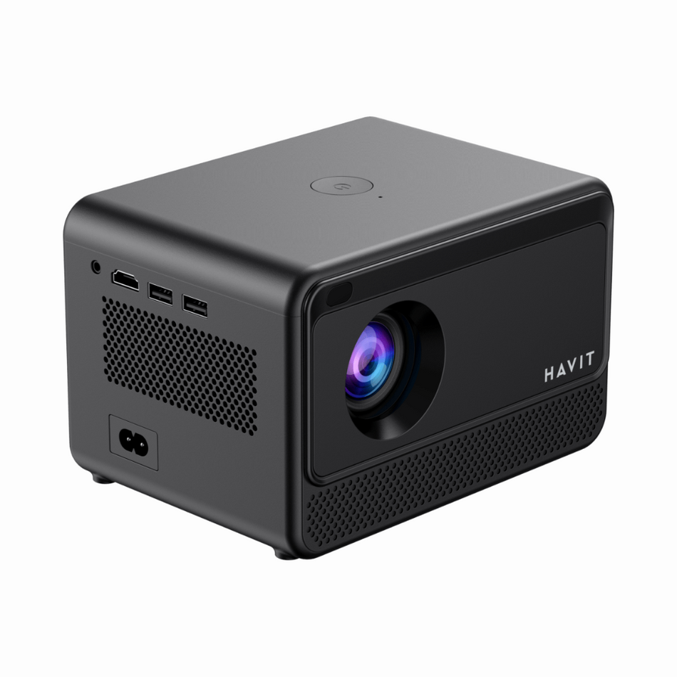 HAVIT PJ211 PRO-US - PROYECTOR NEGRO SMART IMERSIVO - SOPORTA 4K - USB 2 - HDMI - 3.5MM