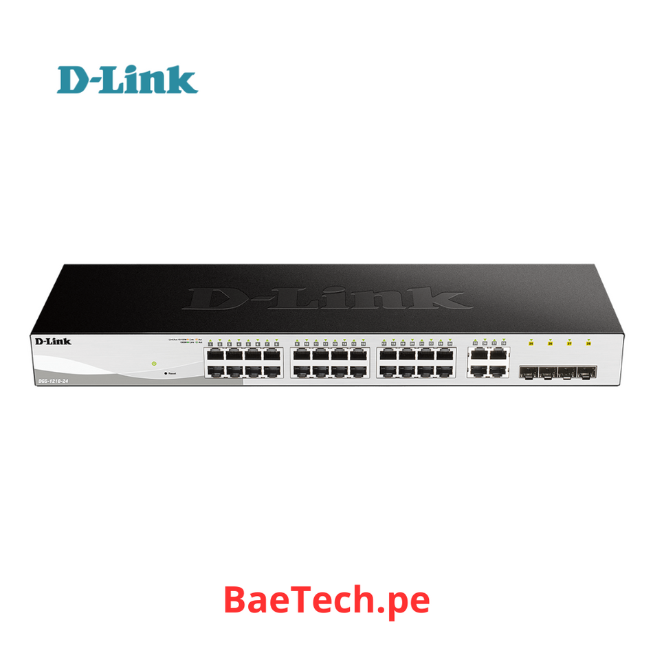 D-LINK DGS-1210-26 - SWITCH DE 24 PUERTOS 10/100/1000Mbps + 2 PUERTOS SFP | RACKEABLE| L2