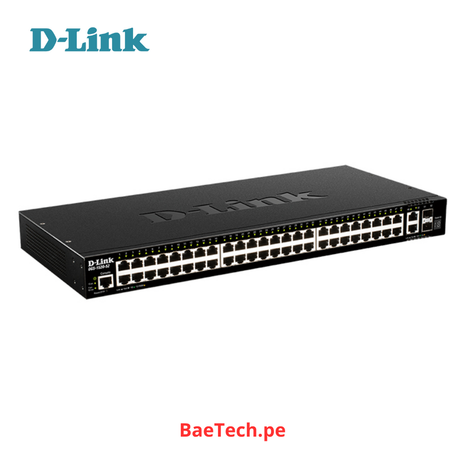D-LINK DGS-1520-52MP SWITCH 52 PUERTOS 44 X GIGABIT POE, 4 X 2.5GBASE-T POE, 2 X 10GBASE-T Y 2 X 10G SFP
