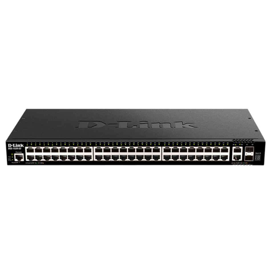 D-LINK DGS-1520-52MP SWITCH 52 PUERTOS 44 X GIGABIT POE, 4 X 2.5GBASE-T POE, 2 X 10GBASE-T Y 2 X 10G SFP