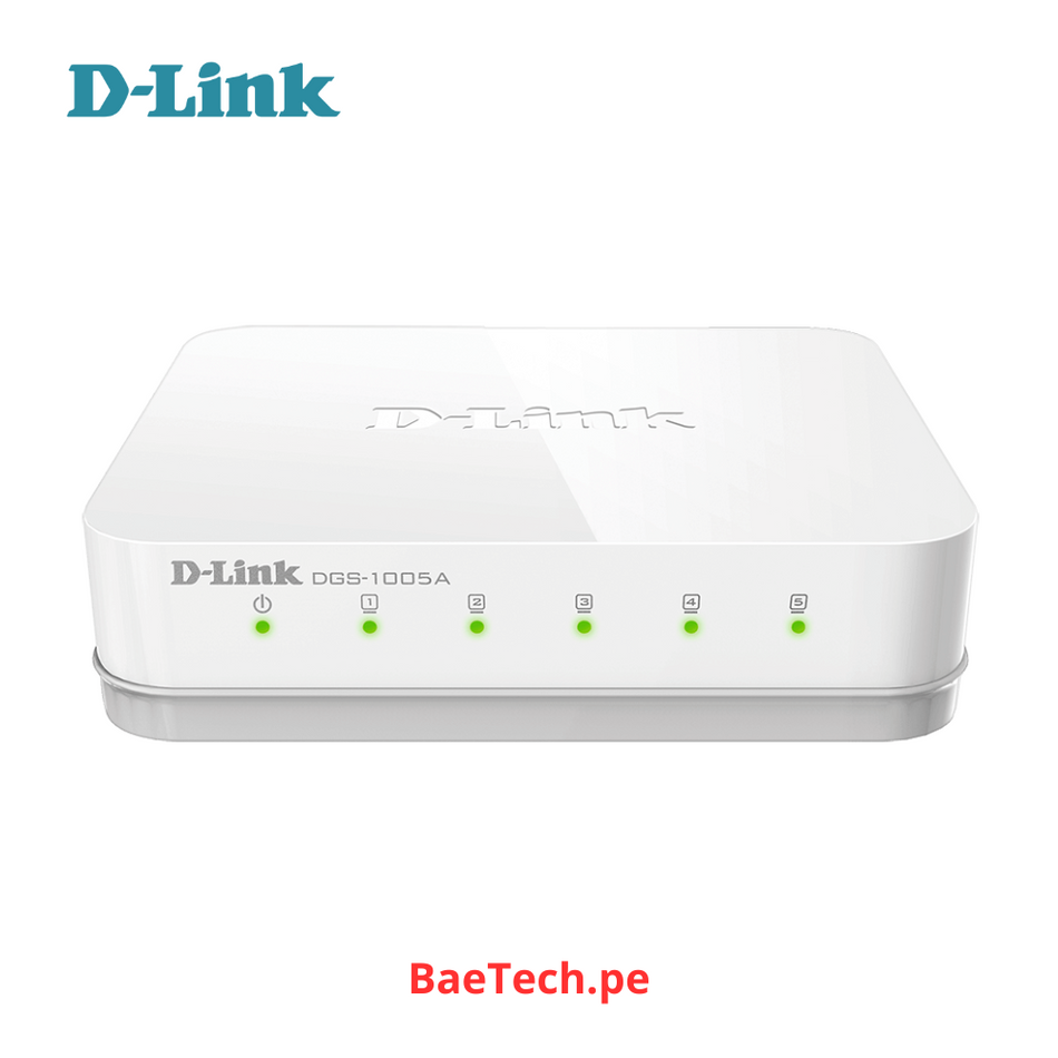 SWITCH D-LINK DGS-1005A, 5 RJ-45 10/100/1000 MBPS, MDI/MDIX, CSMA/CD.