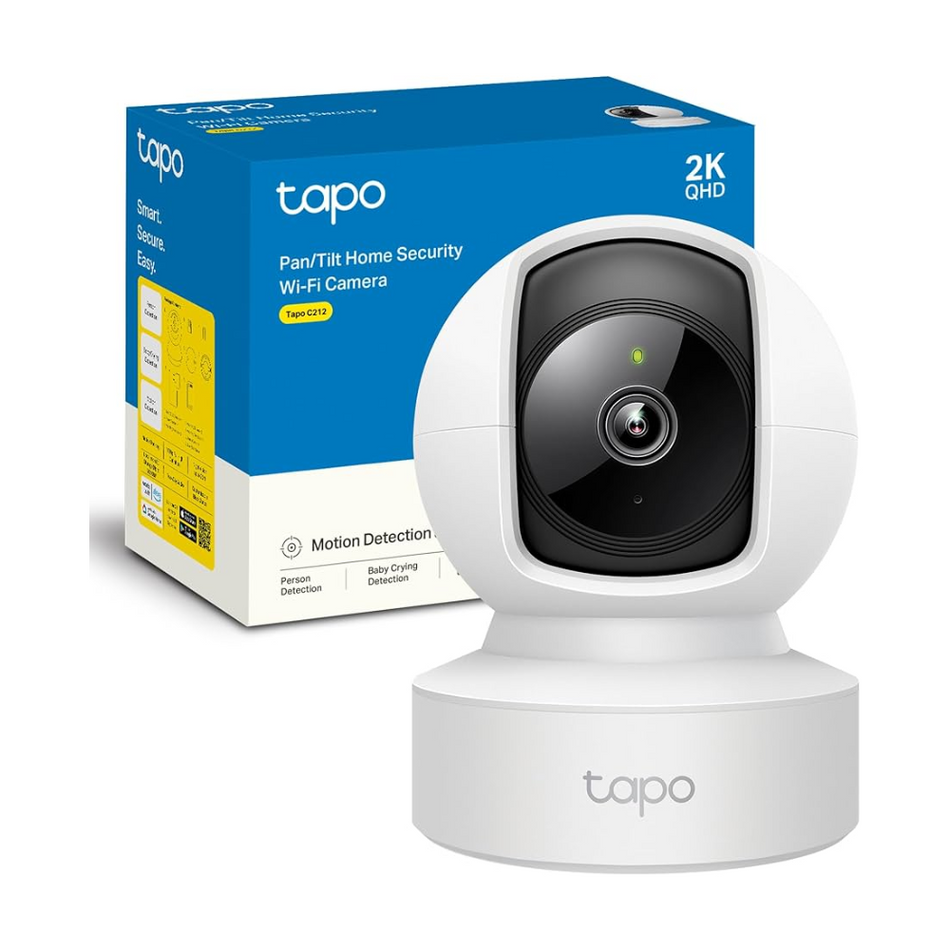 TP-LINK TAPO C212 CÁMARA WIFI Y RJ45 3MP 2K PT 360° COMPATIBLE CON ALEXA Y GOOGLE