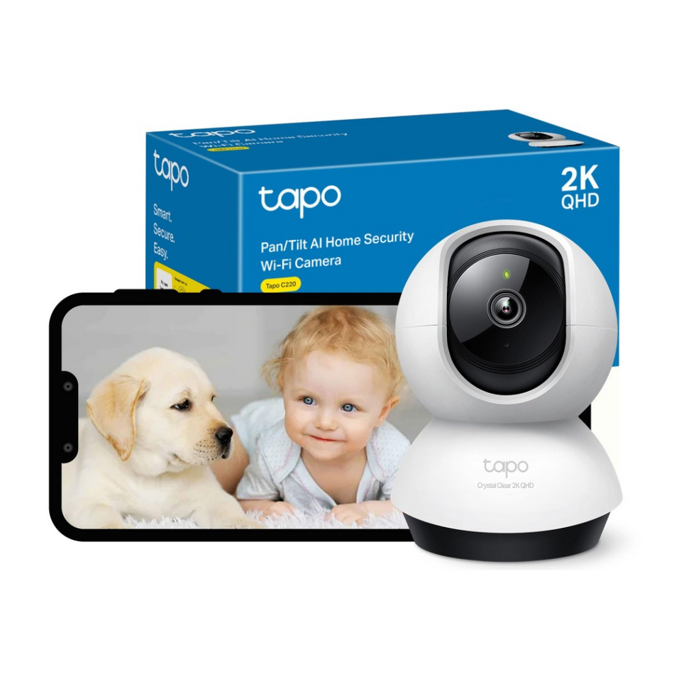TP-LINK TAPO C220 CÁMARA DE SEGURIDAD INTELIGENTE WIFI 4MP 2K+ PT 360° ALEXA Y GOOGLE