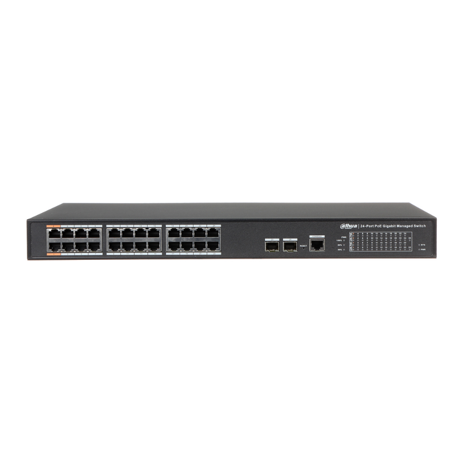 DAHUA PFS4226-24GT-240 SWITCH POE 24 PUERTOS GIGABIT SFP 240W ADMINISTRABLE L2