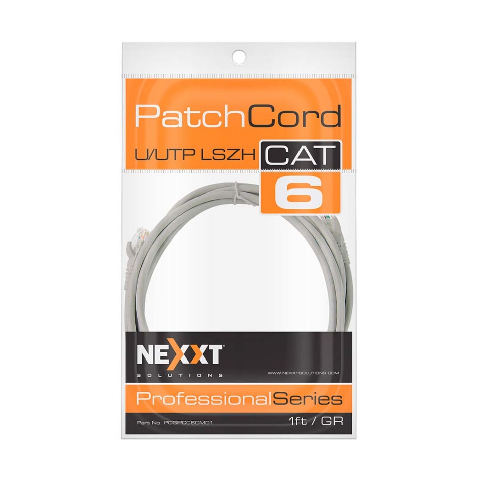 NEXXT SOLUTIONS PCGPCC6LZ10GR, PATCH CORD CAT 6 10FT. 3.04MTS LSZH
