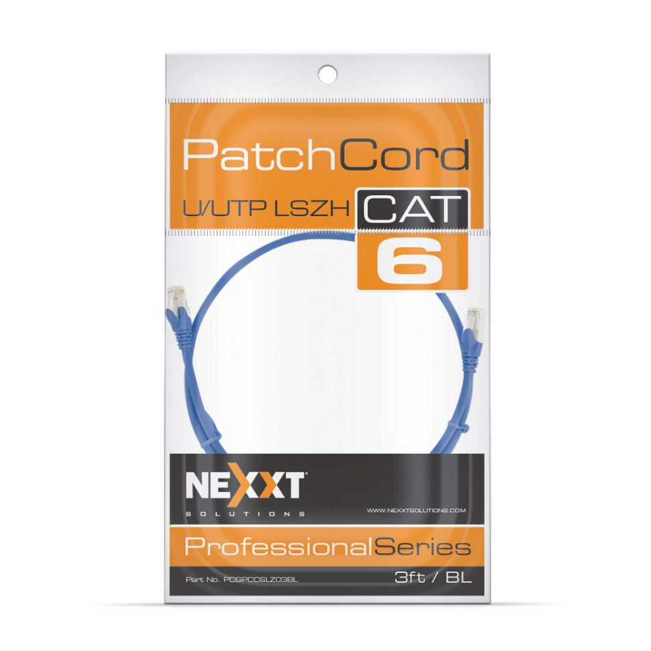 NEXXT SOLUTIONS PCGPCC6ALZ03BL - PATCH CORD - CAT6A 3FT 0.91 MTS