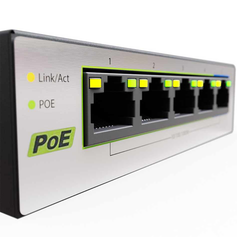 SWITCH NEXXT VERTEX NSW-V501P 5 PUERTOS GIGABIT POE+