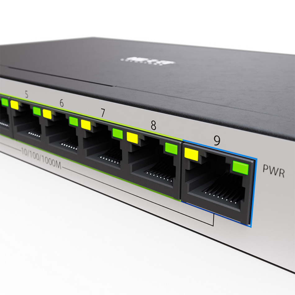 SWITCH NEXXT VERTEX NSW-V900P 9 PUERTOS GIGABIT POE+