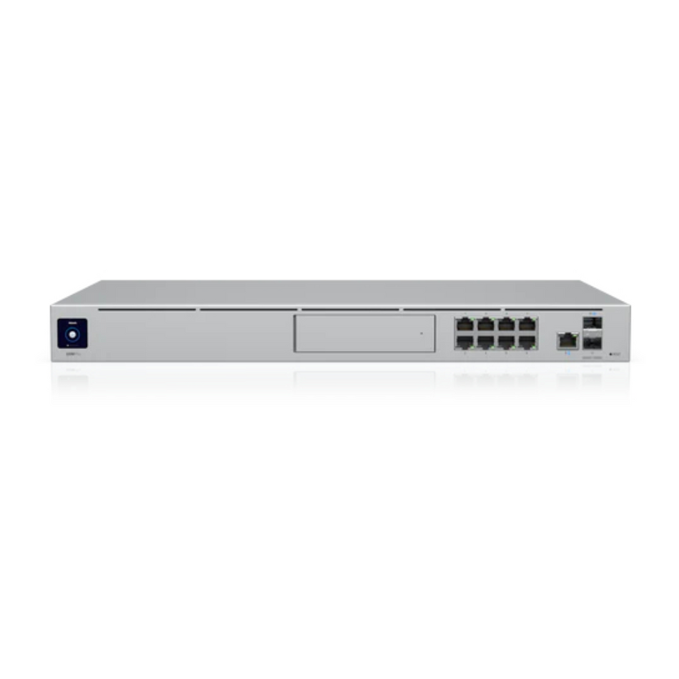 UBIQUITI UDM-PRO ROUTER UNIFI DREAM MACHINE PRO, 01 PUERTO 10G SFP+ WAN / 1 GBE WAN / 8 PUERTOS 10/100/1000 MBPS RJ-45 LAN, 01 BAHÍA DE HDD 3.5"