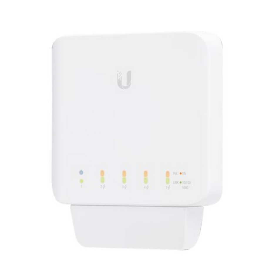 UBIQUITI USW-FLEX (46W) SWITCH UNIFI FLEX DE 5 PUERTOS PARA EXTERIOR IP55 (1 X POE DE ENTRADA 802.3AF/AT/BT Y 4 PUERTOS POE DE SALIDA 802.3AF)