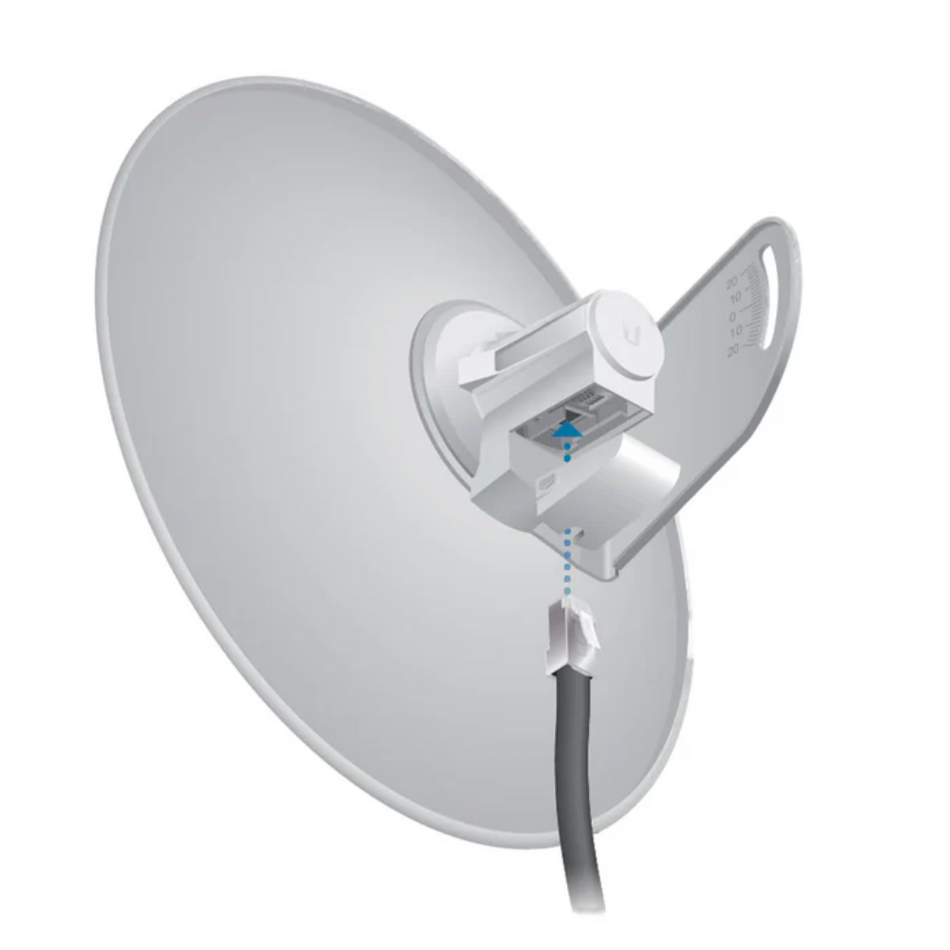 UBIQUITI PBE-M2-400 POWERBEAM AIRMAX M2, HASTA 150 MBPS, FRECUENCIA 2 GHZ (2405 - 2475 MHZ) CON ANTENA TIPO PLATO DE 18 DBI