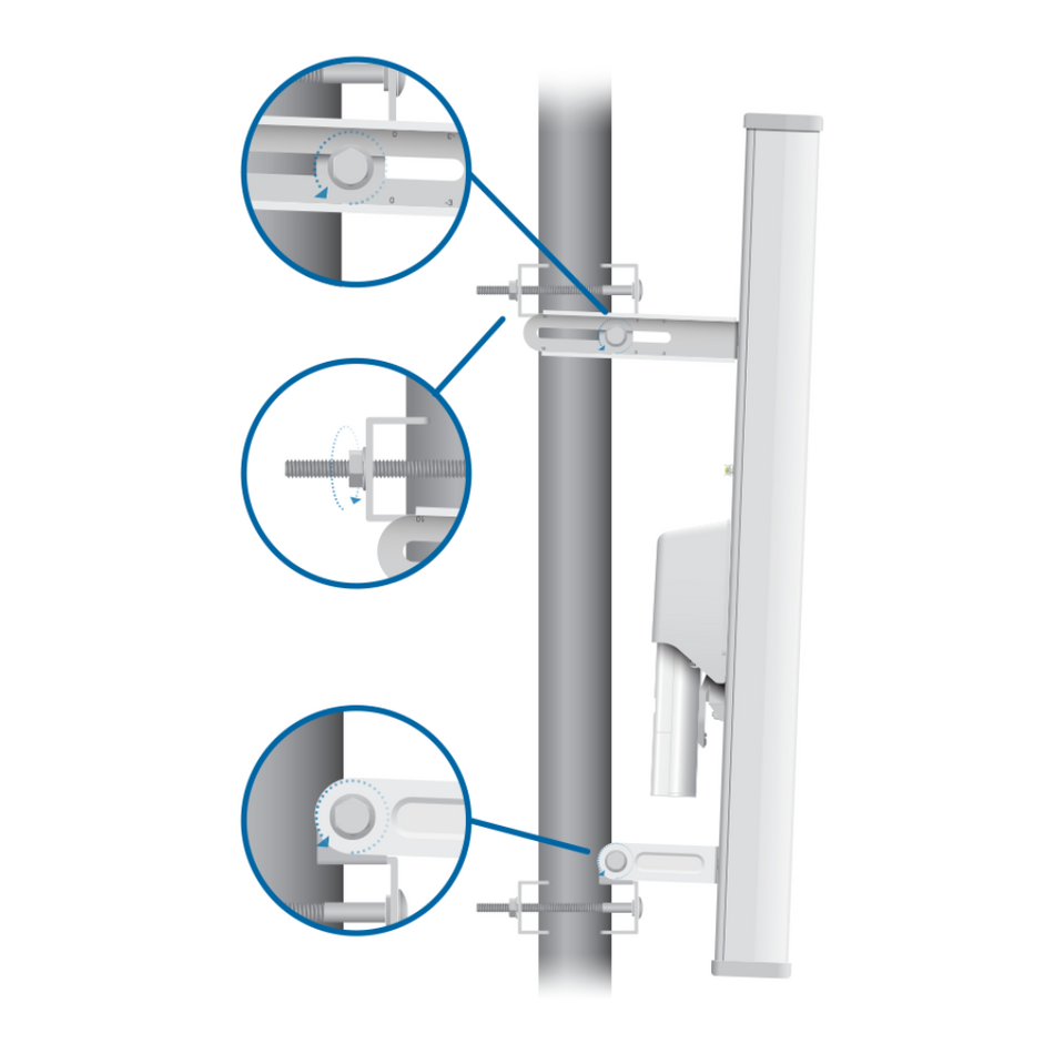 UBIQUITI AM-2G16-90 ANTENA SECTORIAL PARA RADIO STATION BASE AIRMAX DE 2.4GHZ 90 GRADOS DE COBERTURA HORIZONTAL DE 16 DBI