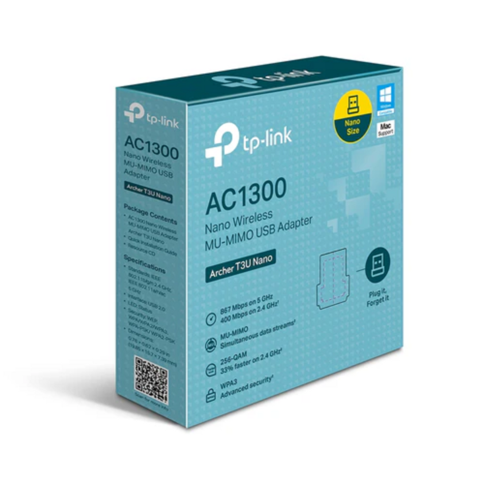 TP-LINK ARCHER T3U NANO ADAPTADOR USB WIFI5 AC1300 DOBLE BANDA