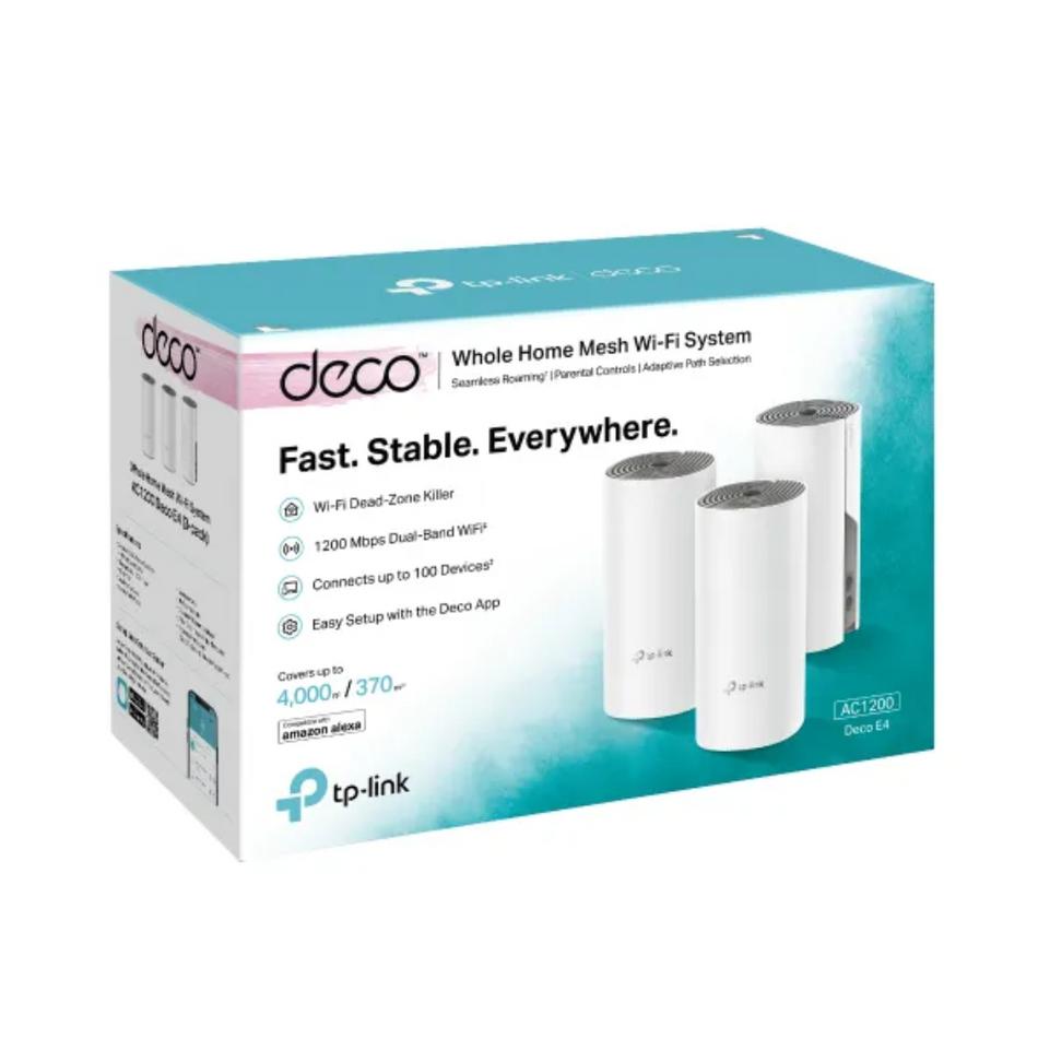 TP-LINK DECO E4 3-PACK ROUTER MESH WIFI5 AC1200 DOBLE BANDA