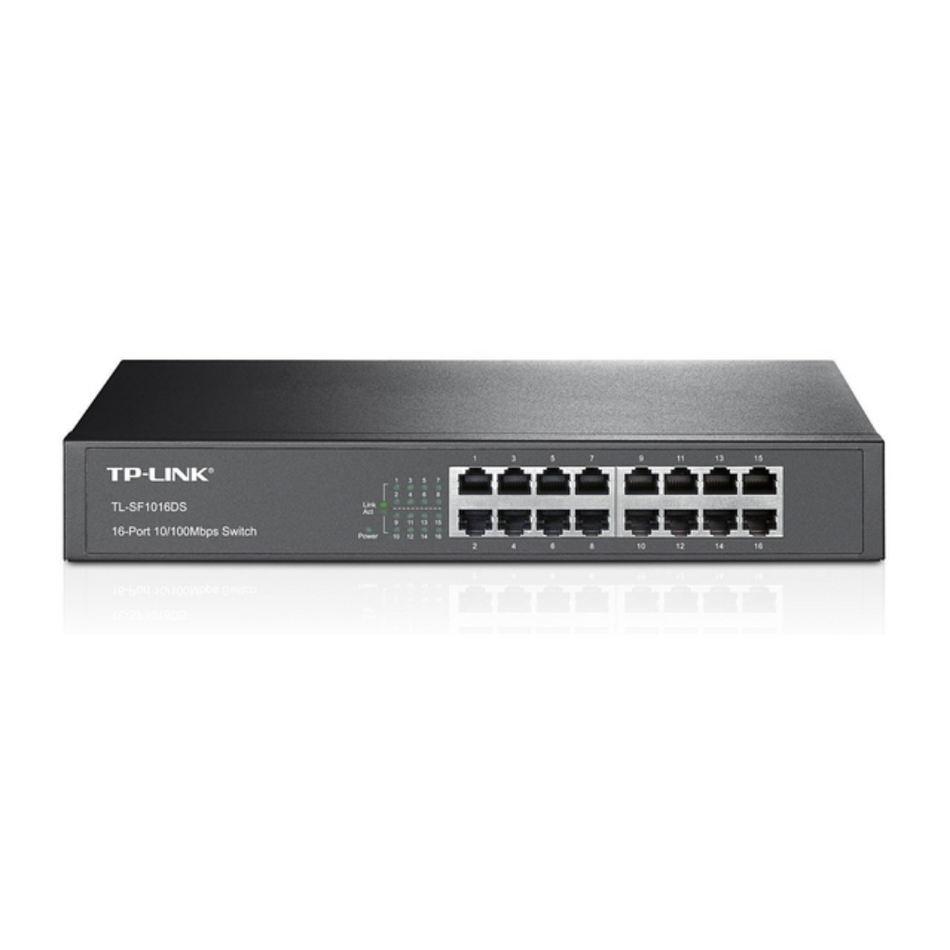 TP-LINK TL-SF1016DS - SWITCH DE 16 PUERTOS FAST ETHERNET DE ESCRITORIO Y PARA MONTAJE EN RACK