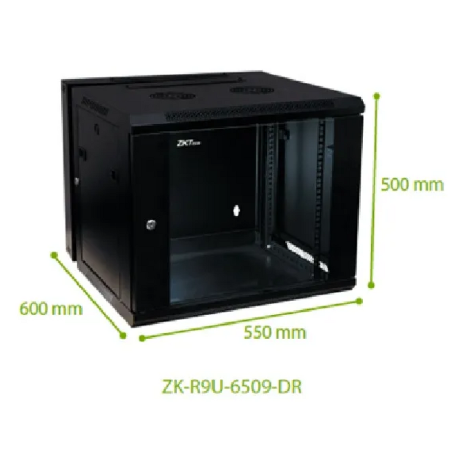 ZKTECO ZK-R9U-6509-DR - GABINETE PIVOTANTE PARA MONTAJE EN PARED 9RU 600X550X500