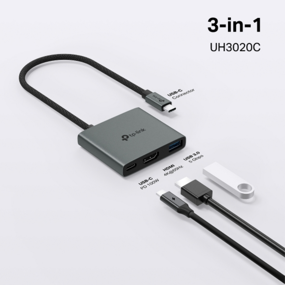 TP-LINK UH3020C ADAPTADOR HUB USB TIPO C 3 EN 1 - 5GBPS