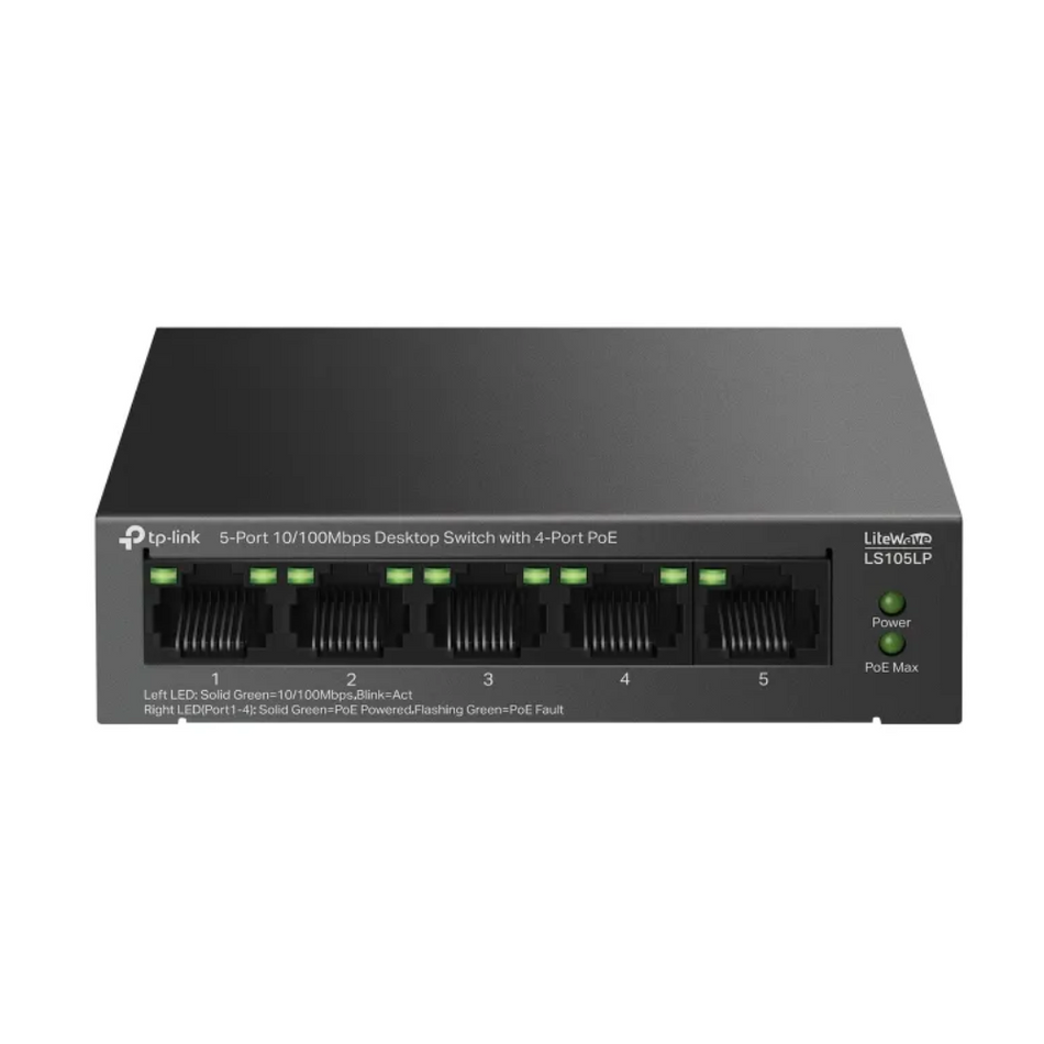 TP-LINK LS105LP SWITCH 5 PUERTOS 10/100MBPS CON 4P POE