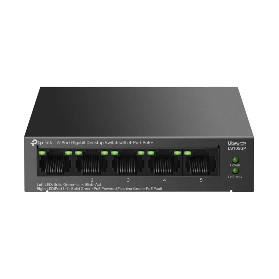 TP-LINK LS105GP SWITCH 5 PUERTOS GIGABIT CON 4P POE+