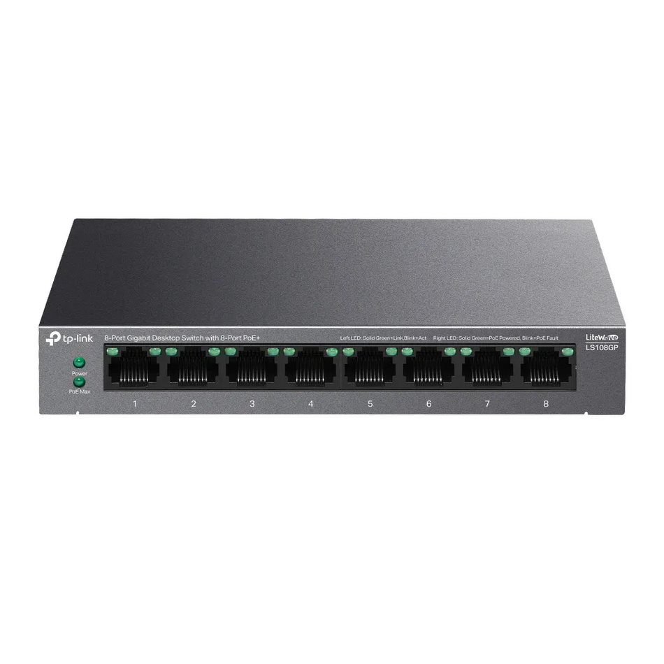 TP-LINK LS108GP SWITCH POE+ 8 PUERTOS GIGABIT
