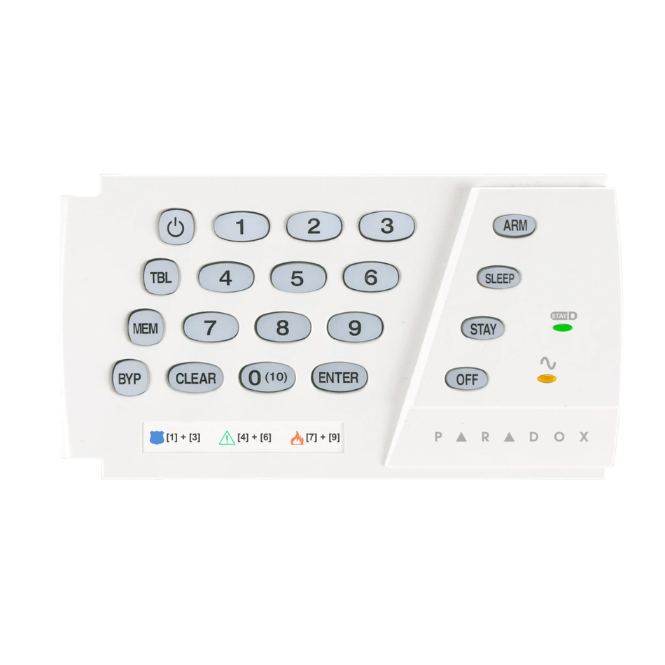 PARADOX K636 - TECLADO LED CABLEADO DE 10 ZONAS