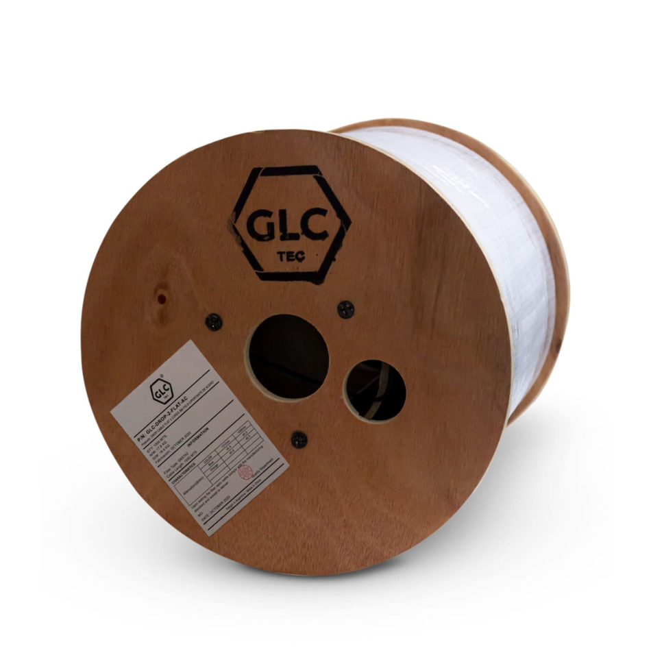 GLC TEC GLC-DROP-2-FLAT-AC DROP CABLE FLAT 2 CORES SM FIG.8 CON PORTANTE DE ACERO X1000M