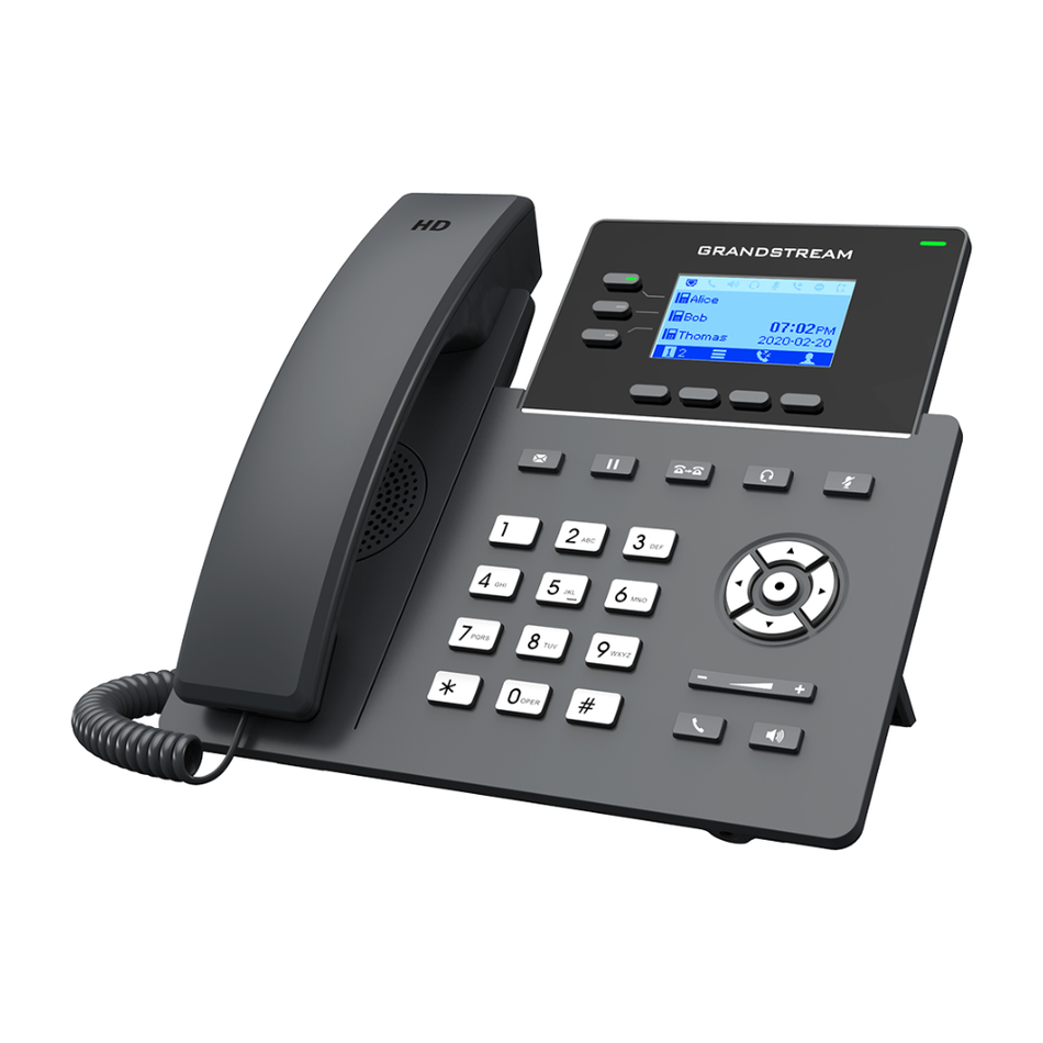 GANDSTREAM GRP2603P TELÉFONO IP 3 LÍNEAS, 6 CUENTAS SIP, 3 ESTADOS DE LLAMADA 2 PUERTOS GIGABIT ETHERNET 10/100/1000 MBPS POE INTEGRADO