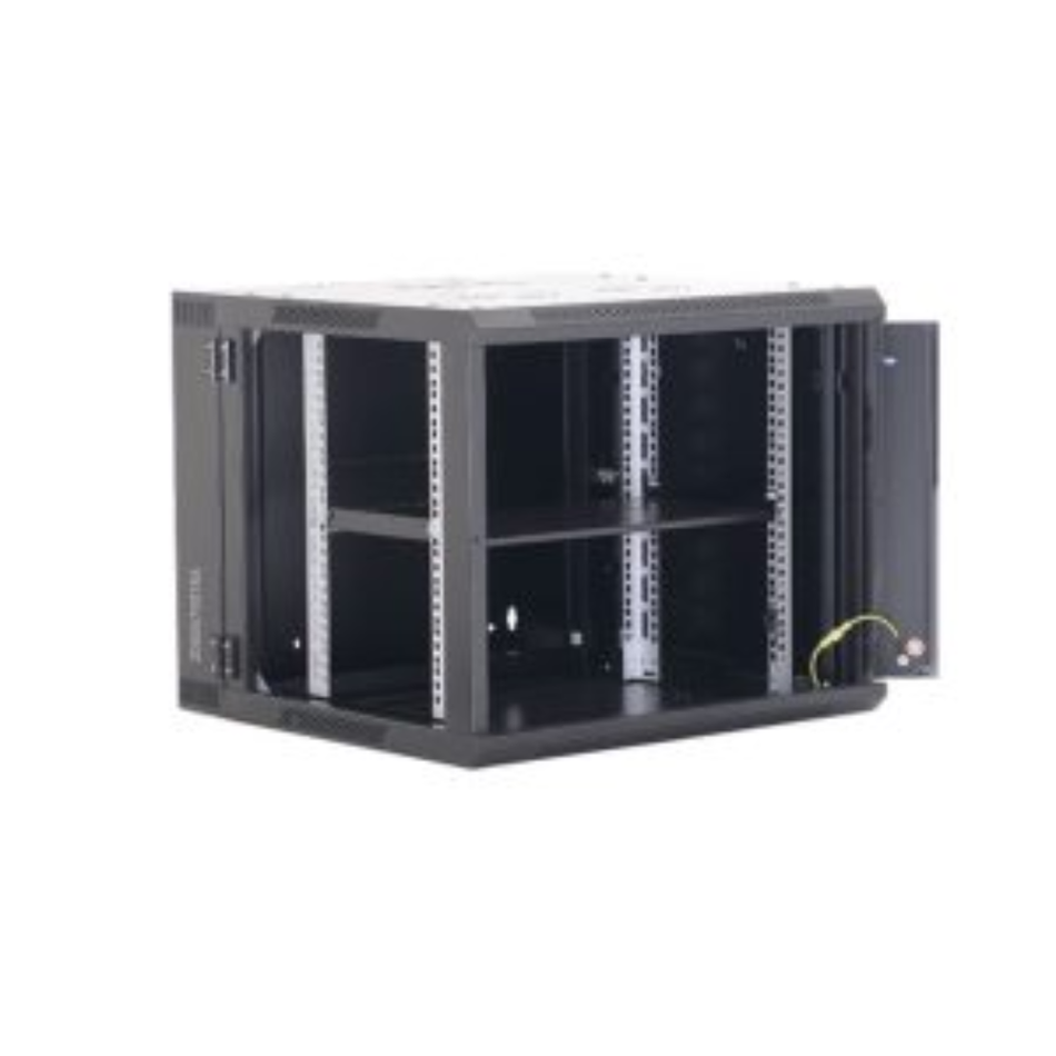 FINEN WMG6512 GABINETE DE PARED 12-RU 635 X 600 X 450+100MM (ABATIBLE, PUERTA C/VIDRIO DE SEGURIDAD)