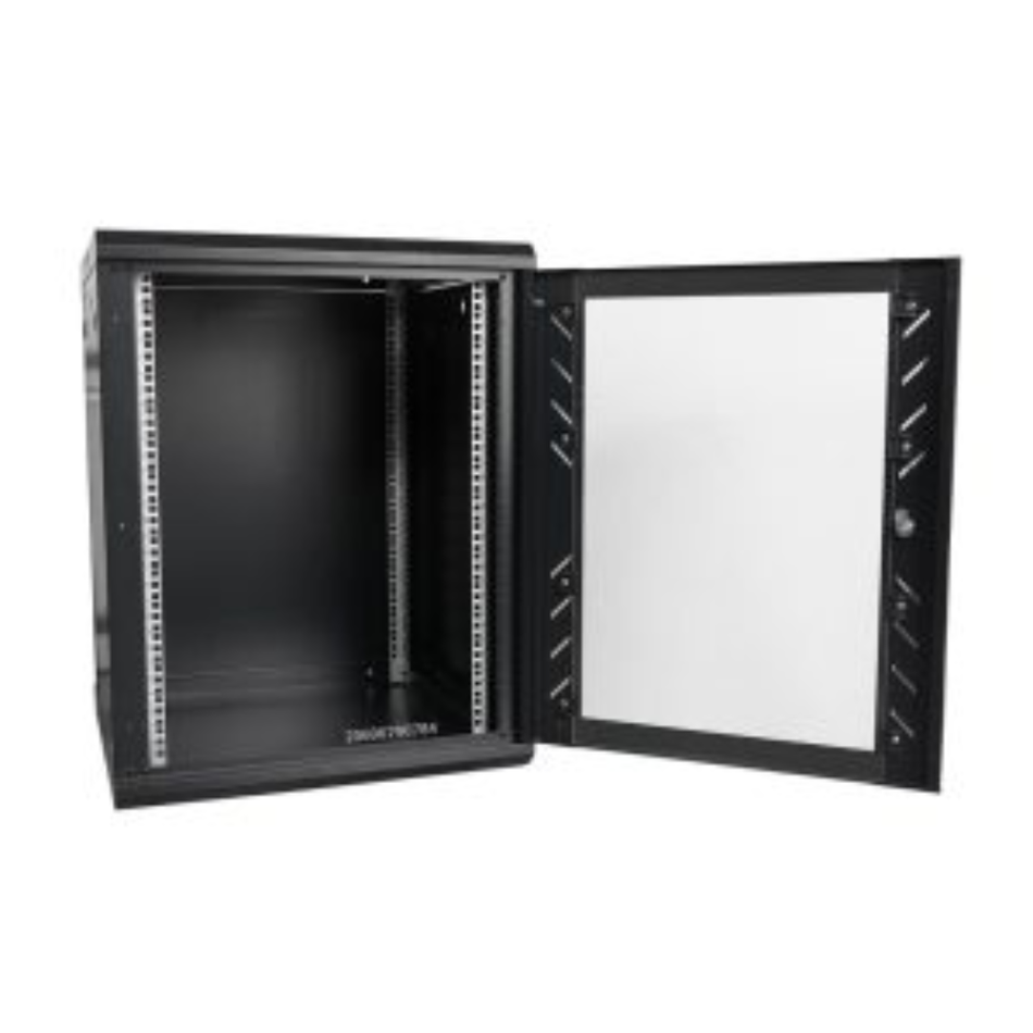 FINEN WMG6615 GABINETE DE PARED 15-RU 769 X 600 X 500+100MM (ABATIBLE, PUERTA C/VIDRIO DE SEGURIDAD)