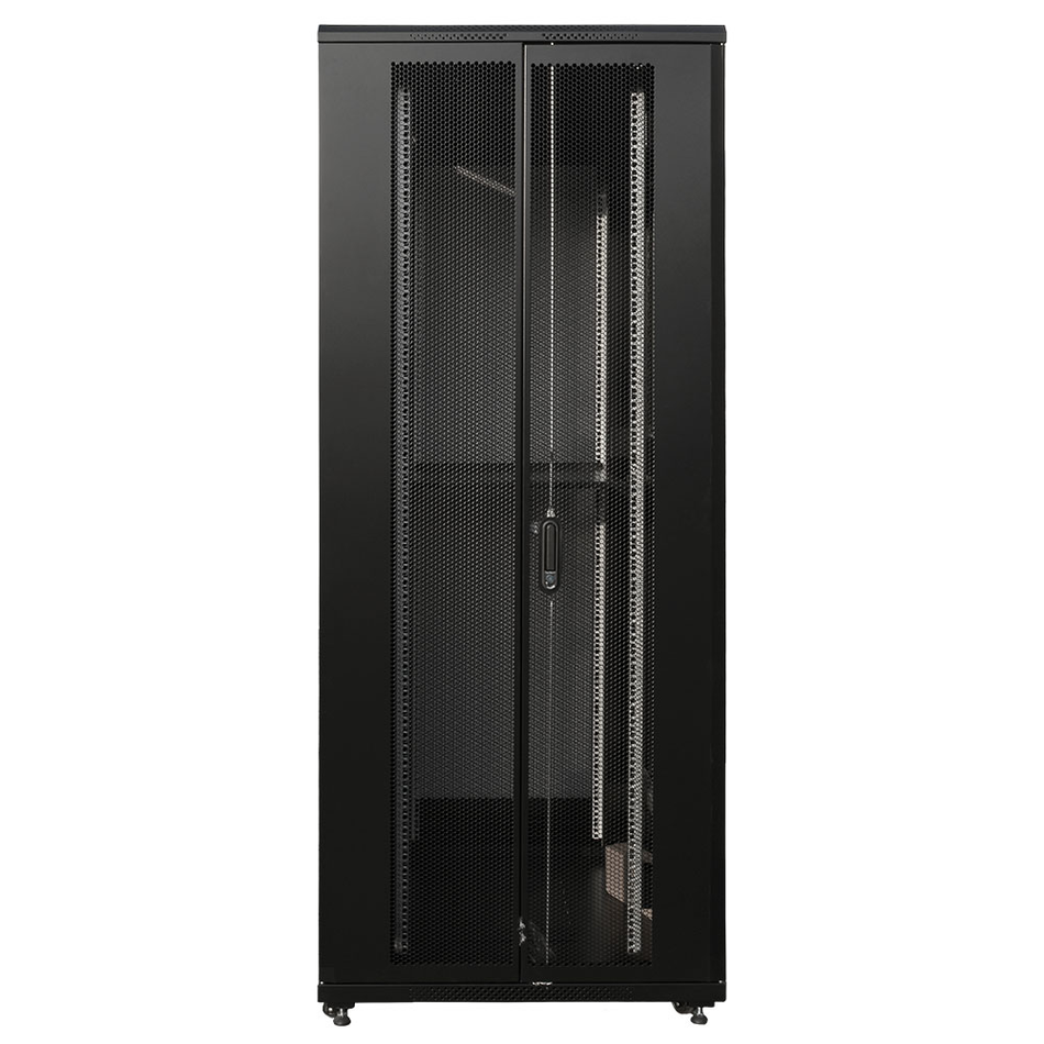 FINEN F1-A38242-BI GABINETE DE PISO 42-RU 2,054 X 800 X 1200MM (PUERTAS: FRONTAL Y POSTERIOR DOBLE, AMBAS C/MALLA) INCLUYE KIT DE 4 VENTILADORES