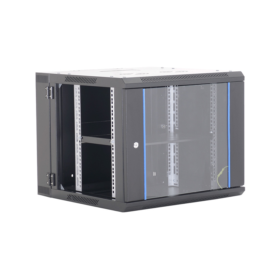 FINEN WMG6515 GABINETE DE PARED 15-RU 769 X 600 X 450+100MM (ABATIBLE, PUERTA C/VIDRIO DE SEGURIDAD)