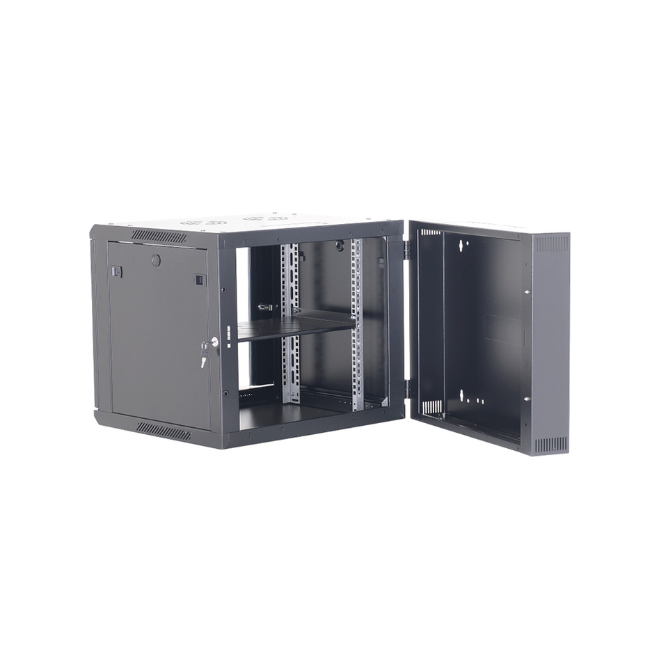 FINEN WMG6506 GABINETE DE PARED 6-RU 368 X 600 X 450+100MM (ABATIBLE, PUERTA C/VIDRIO DE SEGURIDAD)