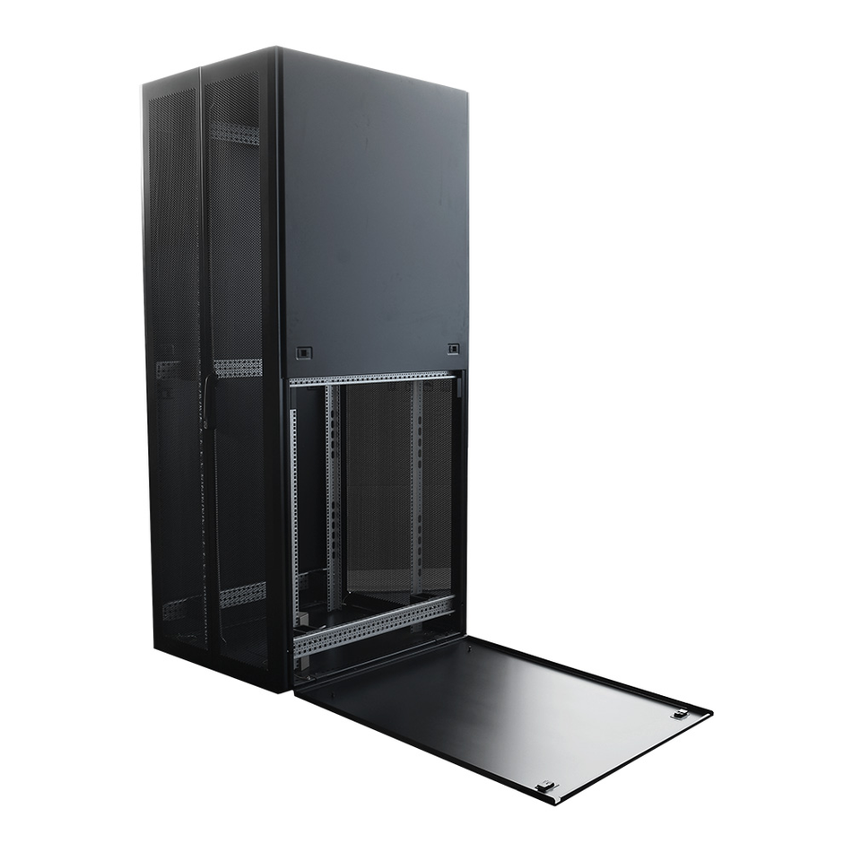 FINEN H1-8048 GABINETE DE PISO 48-RU 2,200 X 800 X 1,000MM. PUERTAS: FRONTAL SIMPLE Y POSTERIOR DOBLE, AMBAS C/MALLA. NO INCLUYE ACCESORIOS